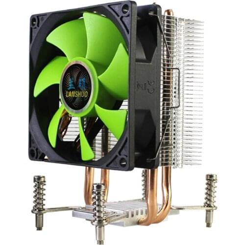 LANSHUO CPU Cooler 2 Heat Pipes Ultra Quiet Cooler Fan CPU Radiator for LGA 2011 X79 X99 X299 (3Pin Single Fan)