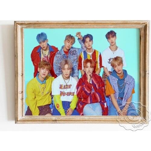 Male K-pop Music Group ATEEZ Vintage Trend Style Poster, Rap Singer Fans Club Wall Picture, Handsome Boy Portrait Art Prints