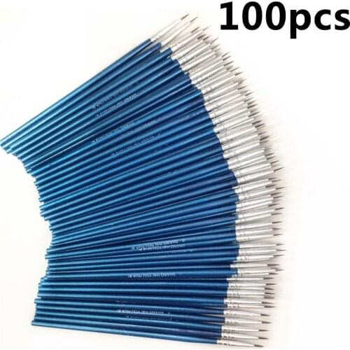 100PCS Pointed Painting Brush Set Art Miniature Paint Fine Detail Drawing Craft