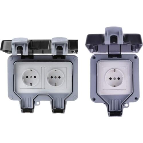 Outdoor Wall Switch Socket IP66 Weather&Dust Proof Power Outlet EU Standard