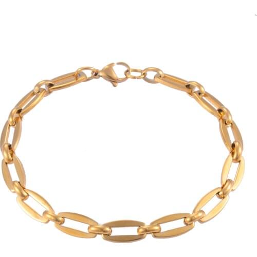 New Stainless Steel Bracelet Gold Personality Mens and Womens Jewelry Popular Hip Hop
