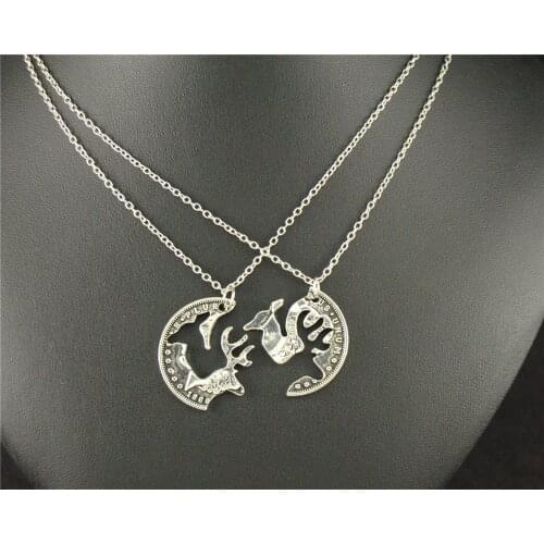 1pc Buck And Doe Canadian Quarter Puzzle Charm Pendant necklace Set Accessories Jewelry E297