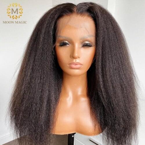 Kinky Straight Wig Bob 360 Lace Frontal Wig Short Bob Wig 13x4 Lace Front Human Hair Wigs Preplucked Lace Wig 150% Density