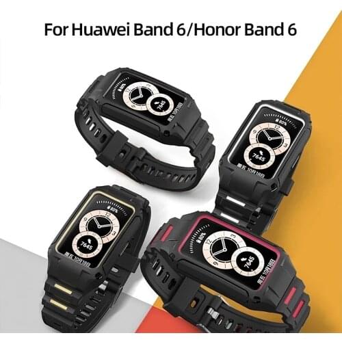 Sikai Strap+Watch Case For Huawei Band 6 Cover Full Frame Screen Protector For Honor Band 6 Watch Strap Bracelet Accessories