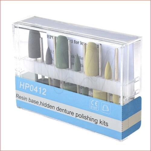 Dental Oral Hygiene Resin Base Hidden HP0412 Denture Polishing Kits for Low-Speed Handpiece Teeth Whitening