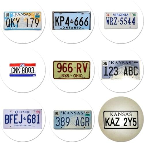 Supernatural funny License Plate number Icons Pins Badge Decoration Brooches Metal Badges For Backpack Decoration 58mm