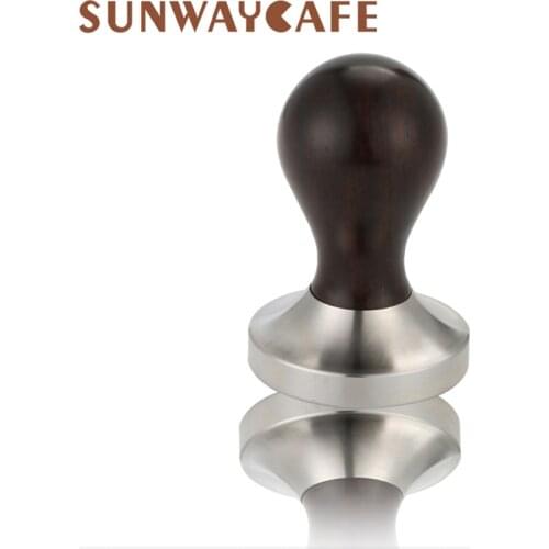 Ebony Coffee Tamper 51mm/58mm Flat Base 304Stainless Steel Coffee Powder Hammer Espresso Cafe For Barista Tools Accessories