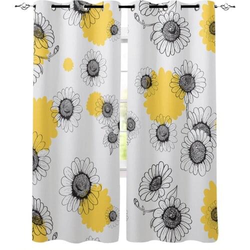 Daisy Flowers Blackout Curtains for Children Kids Home Decor Bedroom Living Room High Shading Window Curtains