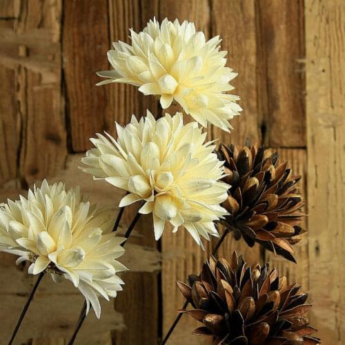 1pcs Handmade Dry Flowers Branches Magnolia with Iron Stem Artificial Flower Natural Home Decoration Real Dried Flowers Ornament