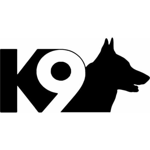 16CM * 8CM K-9 Dog Head Shape Auto Shape Sticker Pvc Personality Waterproof Sunscreen Car Decal Black/silver/red/white/laser