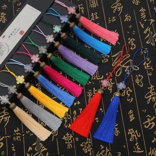 2/1Pcs Metal Caps Fringe Trim Bookmark Silk Tassels DIY Curtain Clothes Bag Craft Supplies Classical Style Tassel Pendant