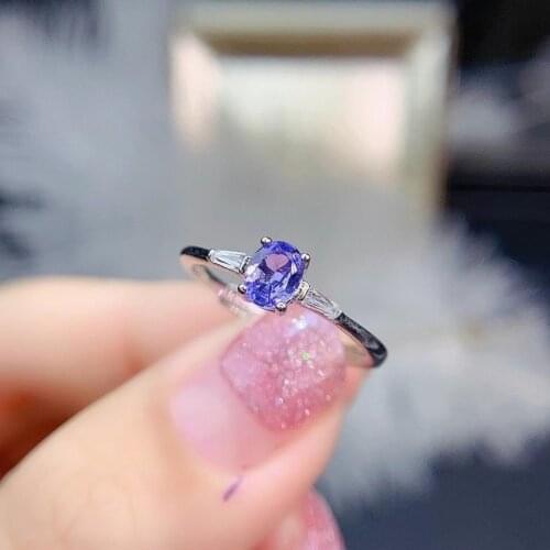 2021 tanzanite gemstone ring for women jewelry natural gem certified real 925 silver engagement ring lucky birthstone party gift