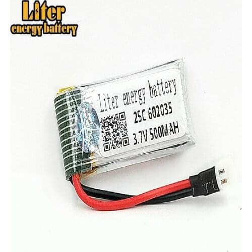 3.7V 500mAh Lipo battery For Hubsan h107d MJXRC F47 Difeida DFD F180 FY310B m62R 25C Lipo Battery 1S XH plug 602035