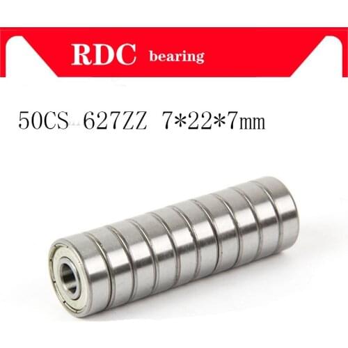 50pcs/Lot ABEC-5 627ZZ 627Z 627 ZZ 7x22x7mm 7*22*7mm Mini Miniature Metal seal Bearing High quality Deep Groove Ball Bearing