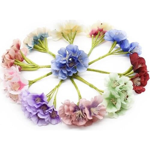 6 pieces Bouquet Wedding decoration Artificial flowers Christmas decorations for home Candy box Wreath Garland Brooch Headdress
