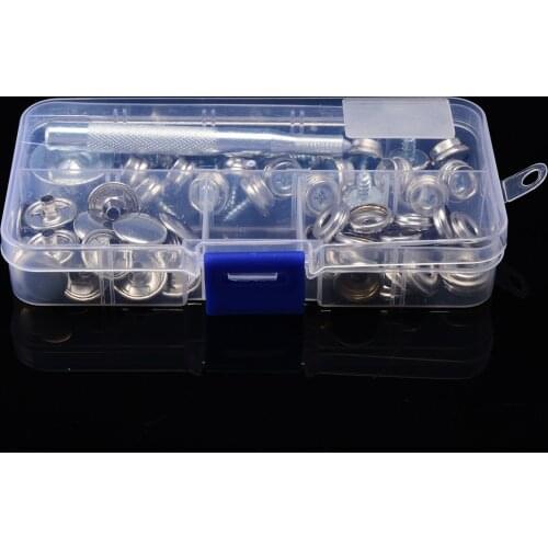 62PCS Snap Fastener Screw Buttons Stainless Steel Canvas Cap With Buttons Sockets Screw Studs for Cover Boat Handbags Jackets