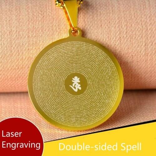 Stainless Steel Open Lucky Buddha Amulet Great Compassion Mantra Cylindrical Pendant Necklace Bottle Memorial Jewelry