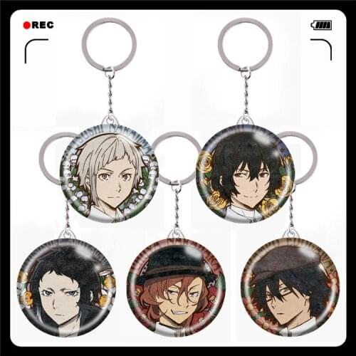 Anime Stray Dogs Dazai Osamu Nakahara Chuya Acrylic Keychain Pendant Keyring Cosplay Prop Jewelry Accessorie Favor Souvenir