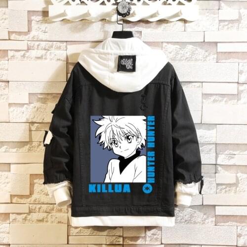 Anime Hunter Hunter Hoodie Fashion Cartoon Coat Killua Zoldyck Chaqueta Jacket Hooded