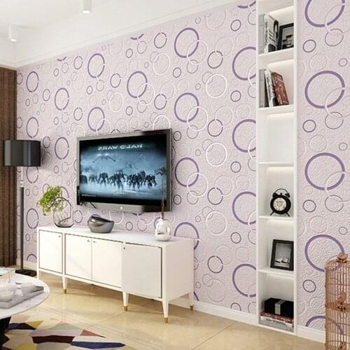 Beibehang Modern minimalist buckskin cashmere 3d wallpaper fashion thick embossed round bedroom living room TV background behang
