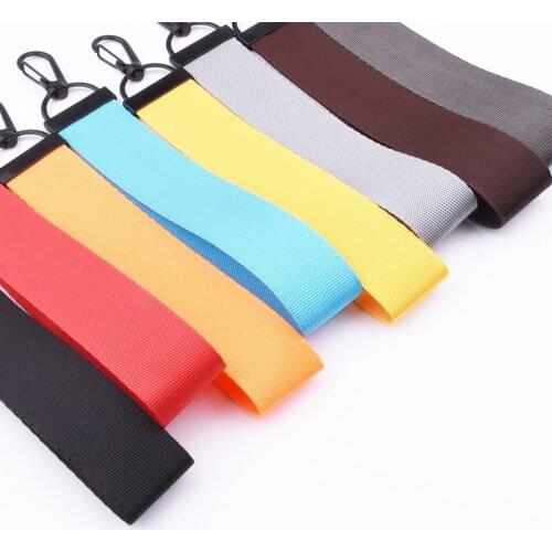 For Women Bag Car Keyring Charms Short Long Neck Strap Lanyard for Keys Candy Color DIY Ribbon Rope Keychain Solid Phone Straps