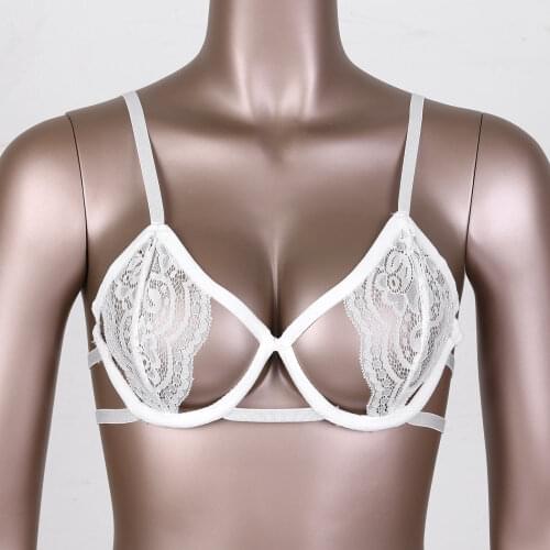 Sexy Women Hollow Out Lace Bra Tops Underwear Adjustable Spaghetti Strap Bras Brassiere for Lingerie Night Honeymoon Anniversary