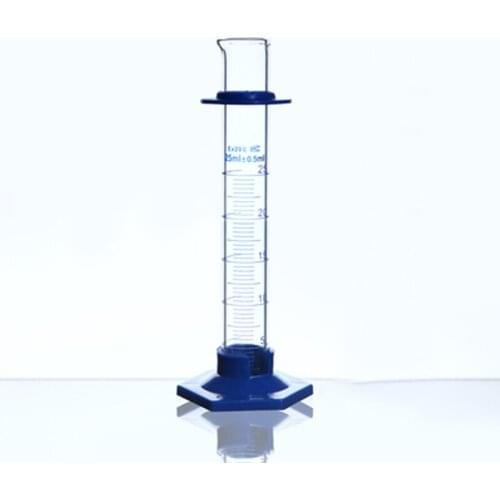 10 pieces/pack 25mL Hexagonal Glass Mmeasuring cylinder Borosilicate Chemistry Glass Graduated Cylinder