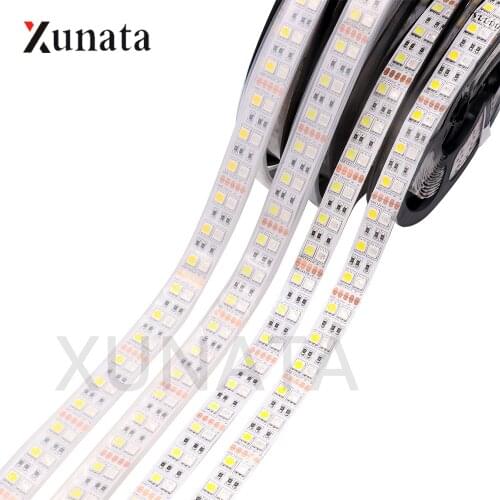 DC 12V 24V LED Strip Light 5M Double Row Flexible LED Tape SMD5050 120LEDs/M White/Warm White/RGBWRGBWW Waterproof LED Ribbon