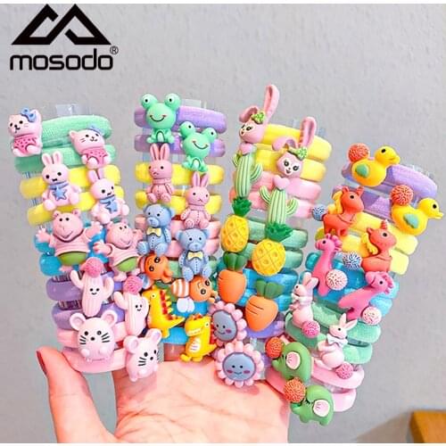 Mosodo Hair Bands For Children Hairs Clips Elastic Bands Girls Kid Cute Animal Cartoon Baby Accessories