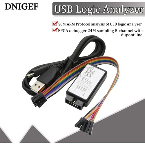 DNIGEF USB Logic Analyzer 24MHz 8 Channel 24M\seconds Logic Analyzer Debugger For ARM FPGA 24M 8CH Logic Analyzer Logic