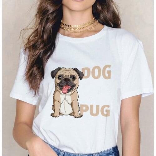 New Style Summer French Fighting Dog Graphic Print Funny Cartoon Women T Shirt Casual Round Neck Ladies Tshirt