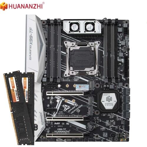 HUANANZHI X99 TF Motherboard with 2*8G DDR4 NON-ECC Combo Kit Set Support Intel XEON E5 V3 V4 CPU NVME SATA 3.0 USB