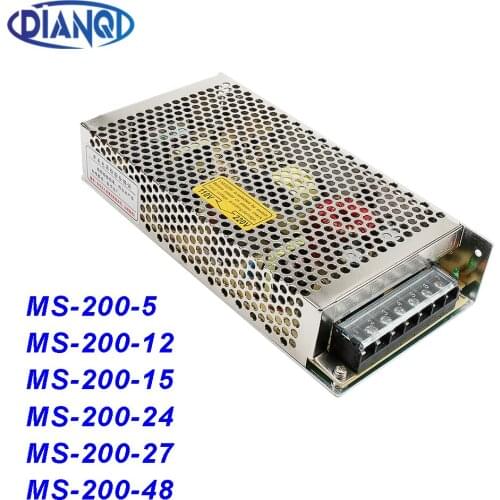 DIANQI power supply 200W 40A 5V 12V 15V 24V 27V 48V power suply mini size power supply unit led ac dc converter MS-200-5
