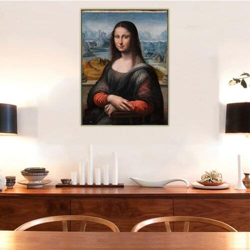 Leonardo Da Vinci"Mona Lisa"Canvas Oil Painting Western Art Decor Wall Aesthetic Home Room Interior Decoration