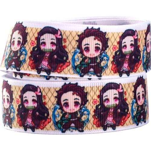 10yards different sizes new design Japanese cartoon printed grosgrain ribbon