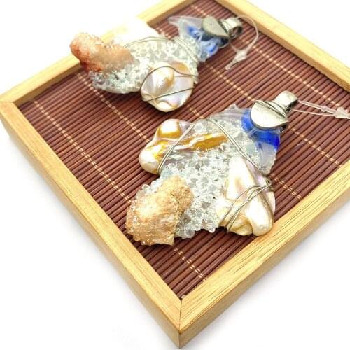 Pendant Natural Stone Crystal Baroque Pearl Hand-wound Irregular Shape Mens Mens and Womens Jewelry Necklace Pendant