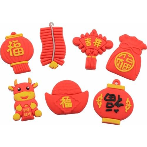 New Fashion Mini Soft Craft Chinese New Year Theme Red Color Flatback Pendant