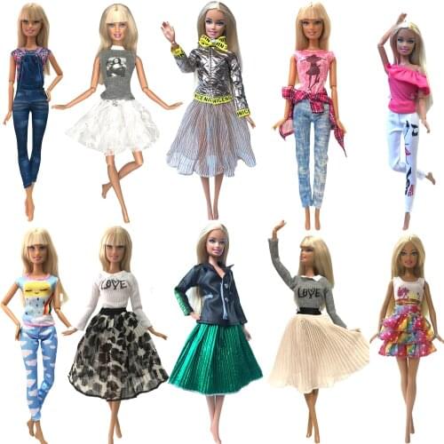 NK Mix Style 1x Doll Clothes Fashion Dress Daily Wear Outfit Skirt Model Coat For Barbie Accessories Doll Lovely Girl Kid Toy JJ