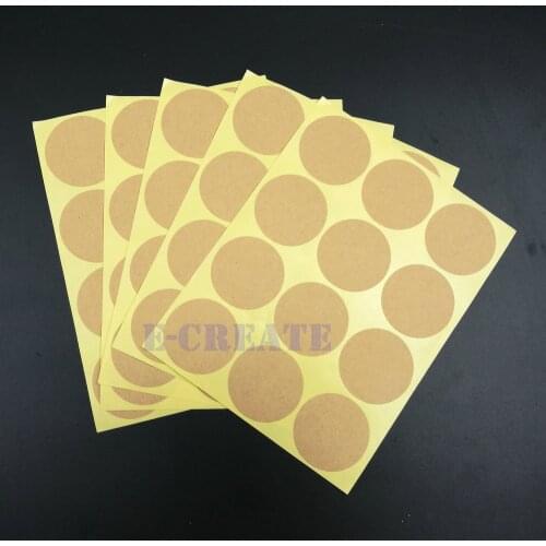 Wholesale Handmade Sticker 750pcs 35*35mm Vintage Blank & Round Kraft Sticker DIY Hand Made For Gift Cake Baking Sealing Sticker