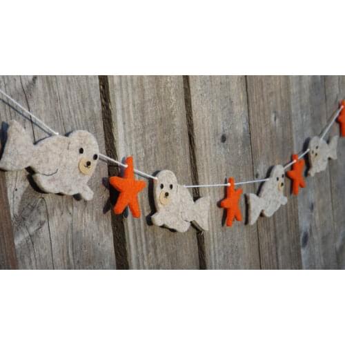 Seal and Starfish birthday felt Garlands baby shower buntings nautical beach wedding Church nursery decor baptism banners