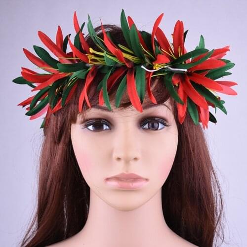 Free Shipping HL0004B-3 50Pcs/lot 5Colors 50Cm Artificial Velvet Spider Lily Headband Tropical Hawaii Floral Headwear Wholesale