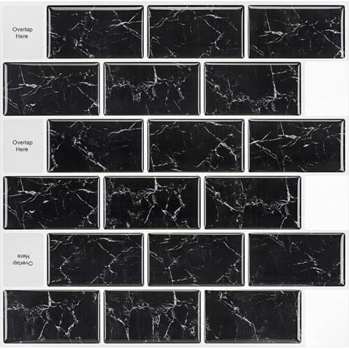 Embossed wallpaper bathroom counter top 3D peel and sticky wall tiles PVC marble self-adhesive tile stickers