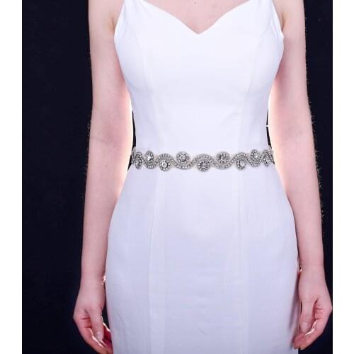 Bridal belt sash Rhinestones Wedding Dress Belt Sliver Crystal Bridal Sash Diamond Bridal Belt For Women Dresses
