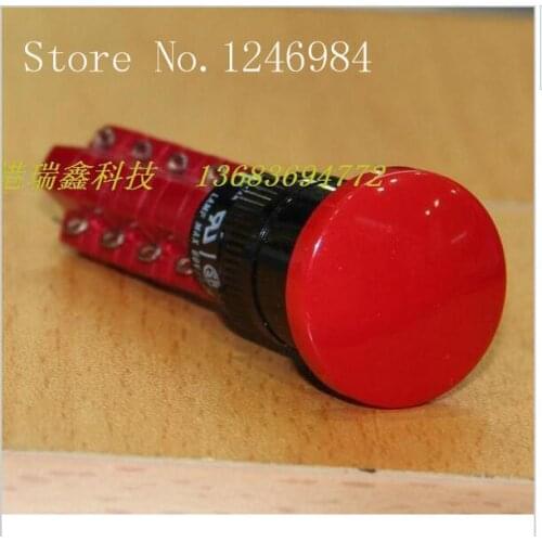 [SA]M16 with lock button switch DECA Taiwan Progressive Alliance Round four red mushroom head D16LAR3-4AB--5pcs/lot