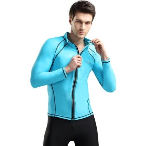 Sbart 1PC Long Sleeve Zip Up Rash Guard Jacket Men Swimsuits Tops Male Swimwear Surf Sailing Bathing Suits 2018 DBE