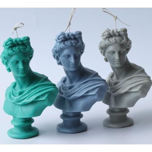 Apollo Portrait Silicone Candle Mold Home Decoration Ornaments Aroma Scented Candle Mold DIY Candle Making Kit Plaster Mold