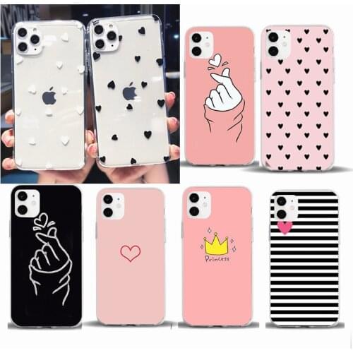 Silicone Cover For iphone 11 Pro Max Heart Phone Bag Case Luxury For Coque Iphone 6S 6 S 7 8 Plus X XS 5 5S SE 2020 SE2Soft Case
