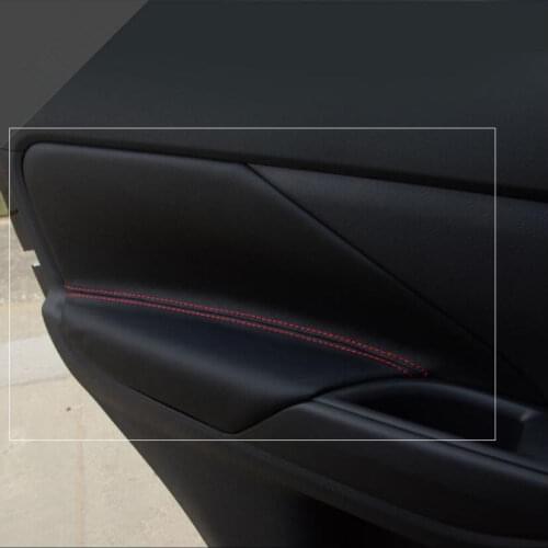 Car-Styling doors Armrest handle panel cover decoration Trim leather skin cover case for Mitsubishi Outlander 2013-2017