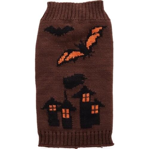 Halloween Bat Castle Witch Pet Sweater Korean Warm Wind Retro Loose Cuffs Solid Fashion Warm Dog Puppy Sweaters Cat Clothes
