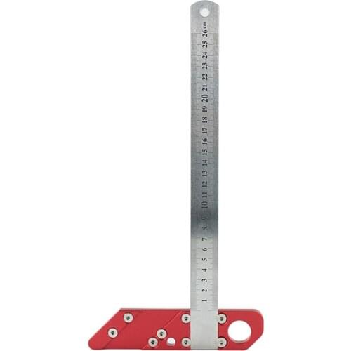 Woodworking T-shaped Steel Ruler Stainless Steel Measuring Tool Woodworking Precision Marking T-shaped Ruler Measurement Tool